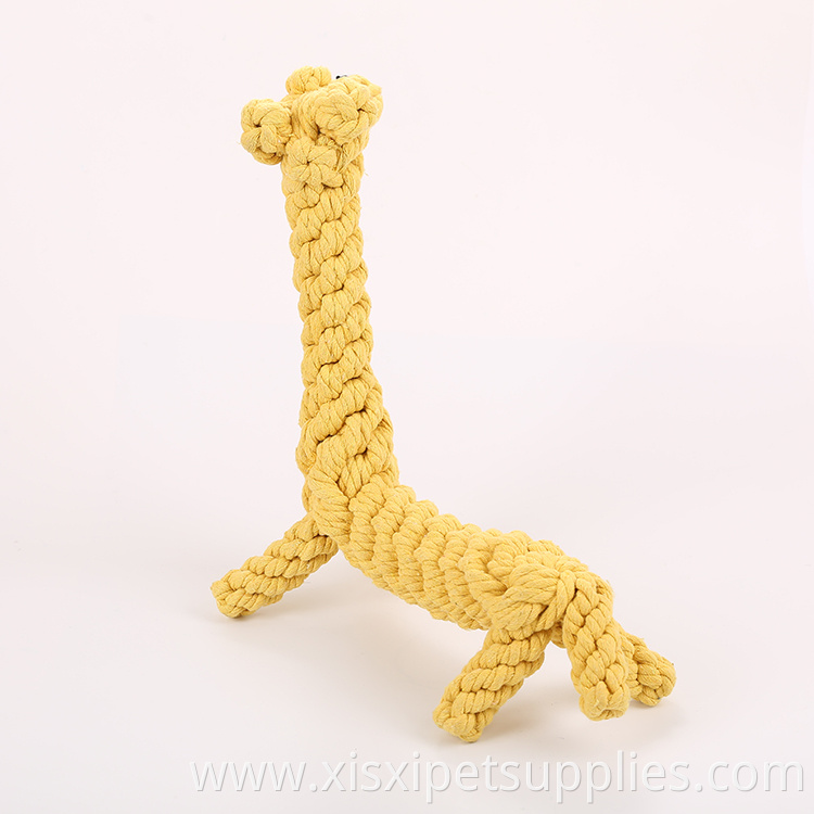 Wholesale giraffe shape handmade rope dog toy